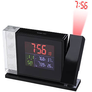 Метеостанція Bresser MyTime Crystal P Colour Projection Alarm Clock and Weather Stations Black (7060100)