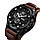 Skmei 9165 Чорні з коричневим ремінцем чоловічий класичний годинник, фото 6