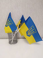 Прапорець на паличці з гербом України 12 х 20 см