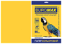 Бумага офисная цветная A4 Buromax Intensive, 80 г/м2, интенсивная 50 л, Жёлтый