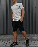 Спортивный костюм мужской летний Шорты + Футболка Reebok серый | Летний комплект с шортами Рибок на лето, фото 3