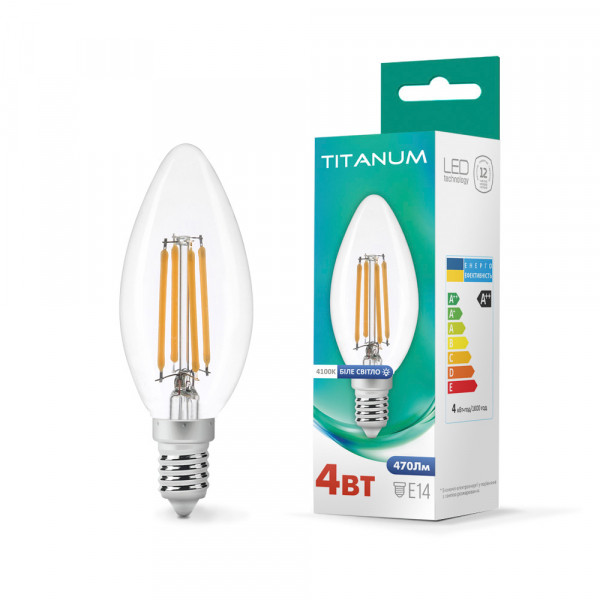 LED лампа TITANUM Filament C37 4W E14 4100K