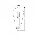 LED лампа TITANUM  Filament ST64 6W E27 2200K бронза, фото 4