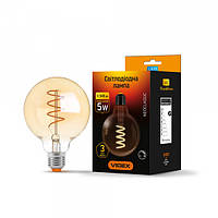 LED лампа VIDEX Filament G95FASD 5W E27 2200K димерна бронза