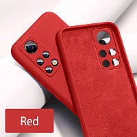 Силиконовый чехол для Xiaomi Mi 10T / Pro Красный микрофибра soft touch