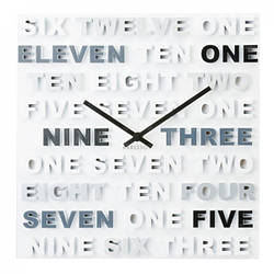 Годинник настінні "One Two Three" 35x35 см