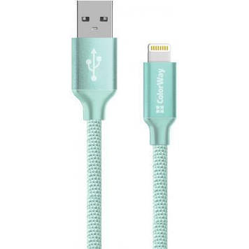 Кабель USB > lightning Colorway 2.1А 1м м'ятний №CW-CBUL004-MT