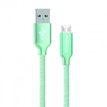 Кабель USB > microUSB Colorway 2.1А 1м м'ятний №CW-CBUM002-MT