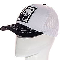 Летняя бейсболка кепка тракер Панда Panda мужская женская кепка с сеткой Белый