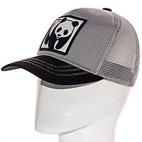 Летняя бейсболка кепка тракер Панда Panda мужская женская кепка с сеткой Светло-серый