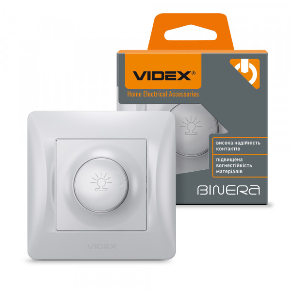Димер 600 Вт срібний шовк VIDEX BINERA