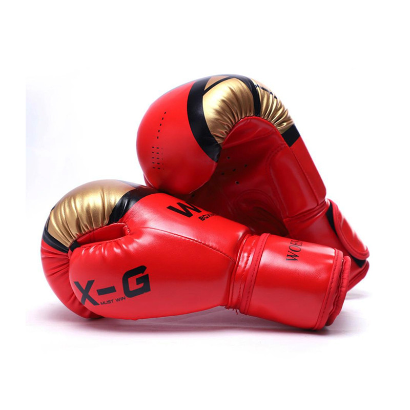 Рукавички боксерські розмір 10Oz, зап'ястя ширина 8.5 довжина 20см, червоно-золоті