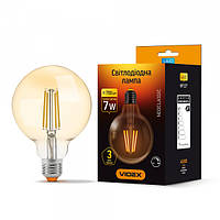 LED лампа VIDEX Filament G95FAD 7W E27 2200K димерна бронза