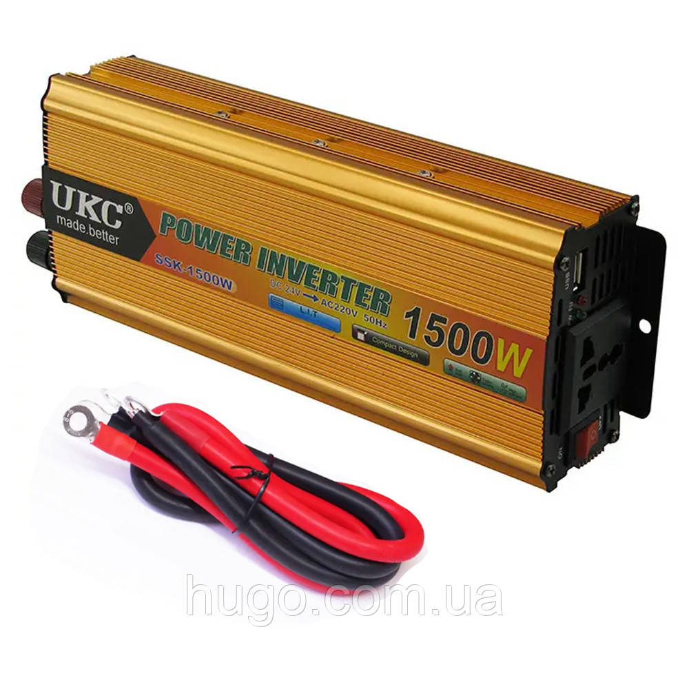 Інвертор напруги 1500W AC/DC SSK 24V / Автомобільний перетворювач / Перетворювач напруги