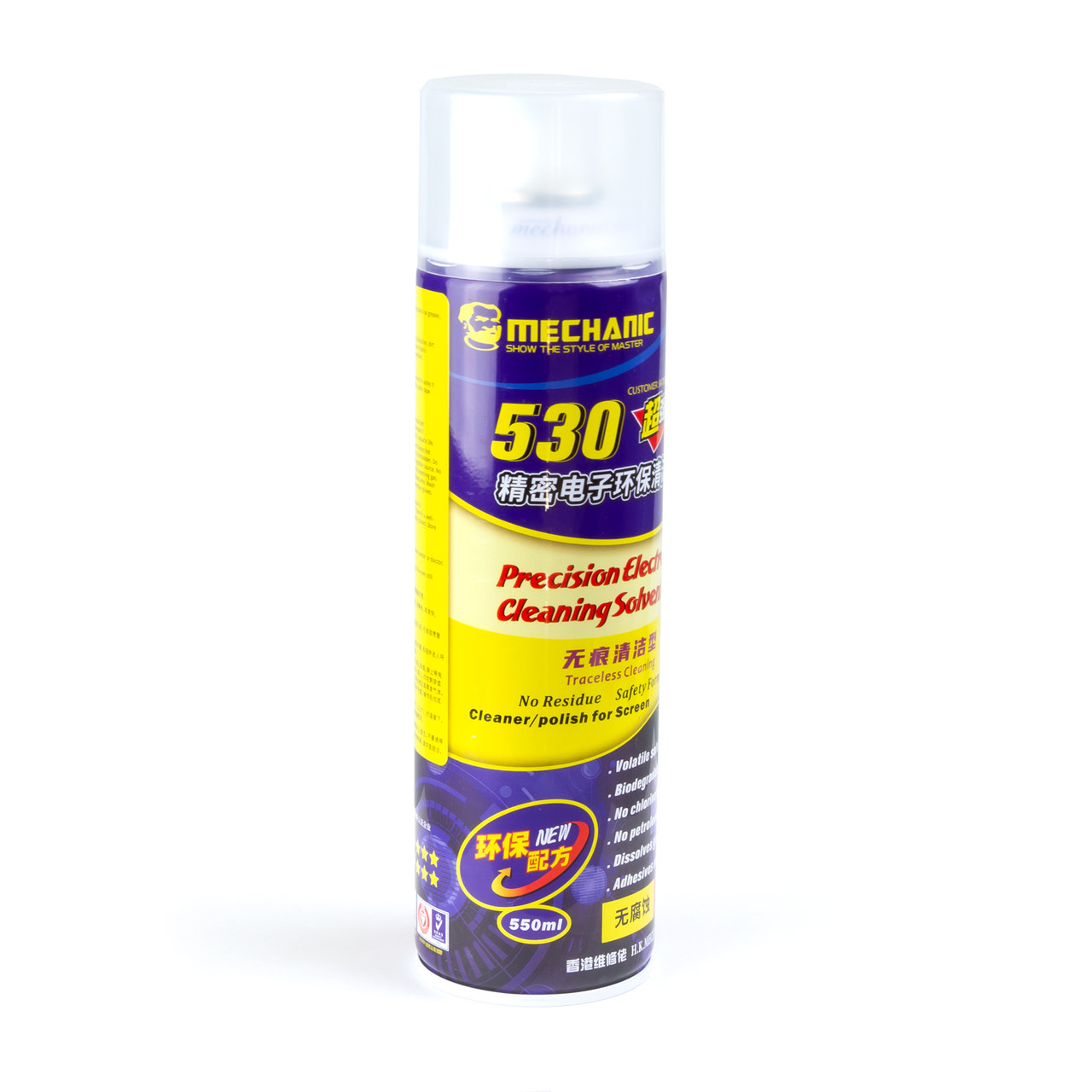 Спрей MECHANIC 530 (LH) для очищення плат (550 мл) жовто-синій