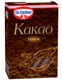 Какао-порошок натуральний екстра темний Dr.Oetker, 100 г, Румунія,