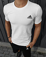 Спортивный костюм мужской летний Adidas Шорты Футболка мужские Адидас белый