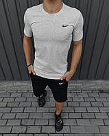 Nike спортивный костюм мужской летний Шорты Футболка комплект на лето Найк серый