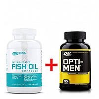 Комплект витамины и минералы для мужчин Optimum Nutrition Fish Oil 100 капс + Opti-Men 90 таб (431722)