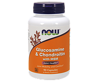 Для суглобів і зв'язок Now Foods Glucosamine Chondroitin with MSM, 90 капсул (216401)