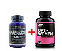 Комплект Хондропротектор Ultimate Nutrition Glucosamine Chondroitin MSM 90 таб + Витамины Optimum Nutrition