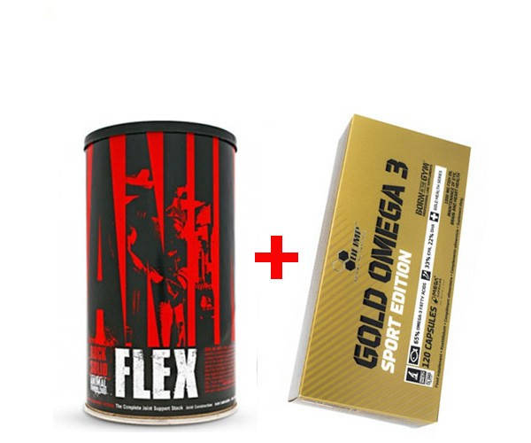 Хондропротектор ANIMAL FLEX 44 пак + Жирні кислоти Olimp Gold Omega 3 ...
