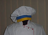 Шапочка кухарська Шеф-Кухар з кольоровим кантом, фото 4