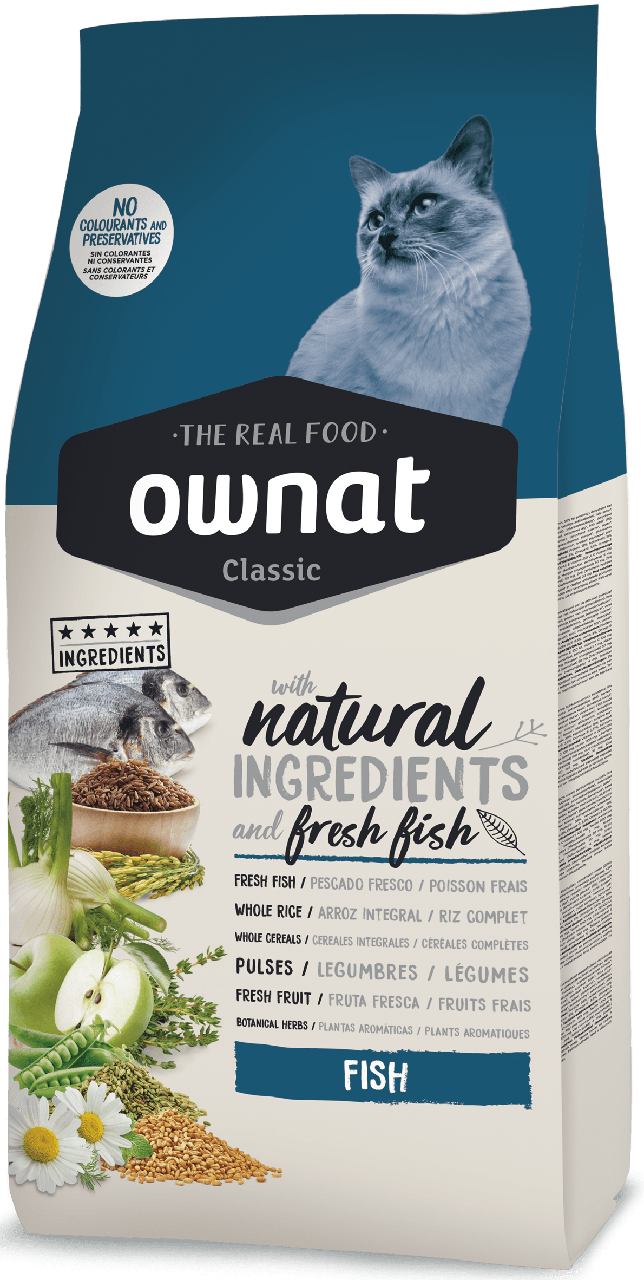 Корм для дорослих кішок Ownat Classic з рибою 4 кг