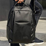 Чоловічий шкіряний рюкзак DOKER для ноутбука міський спортивний портфель, фото 3
