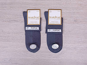 Чоловічі шкарпетки Marjinal середні котон однотонні в сітку 40-45 6 парн/уп темно сірі