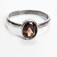 Раухтопаз дымчатый кварц серебряное кольцо, 3067КЦР