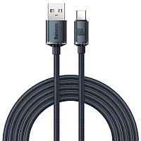 USB кабель Type-C Baseus Crystal Shine Series USB For Type-C 100W 5A 2m Black (CAJY000501)