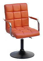 Крісло Augusto Arm BK-Base екошкіра коричневий 1014 на чорній базі опорі — млинцеві з регулюванням висоти, фото 2