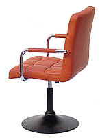 Крісло Augusto Arm BK-Base екошкіра коричневий 1014 на чорній базі опорі — млинцеві з регулюванням висоти, фото 3