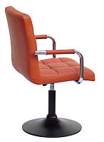 Крісло Augusto Arm BK-Base екошкіра коричневий 1014 на чорній базі опорі — млинцеві з регулюванням висоти, фото 4