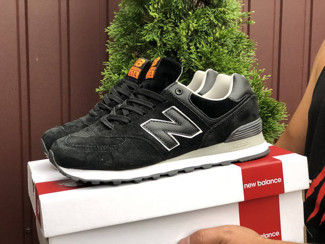 Кроссовки New Balance 574 мужские, замшевые, черные, демисезон, цена ...