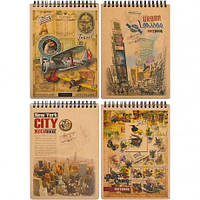 Від 5 шт. Блокнот A5 "KRAFT" 80арк. клітинка з перф., спіраль  купити дешево оптом в інтернет-магазині