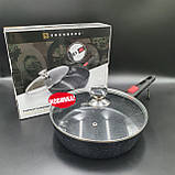 Велика глибока сковорода 3.1л 26см з мармуровим покриттям Edenberg EB-14142 Сковорода зі зйомною ручкою індукційна, фото 10