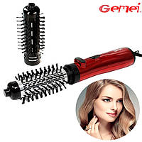 Фен щетка для укладки волос "Gemei" GM-4829, расческа фен браш с вращением Красный (фен розчіска) (TO)