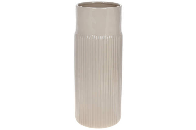 Ваза керамічна 12.5*12.5*31.7 см, кремовий глянець, 2 шт. в пакованні (733-529), фото 1