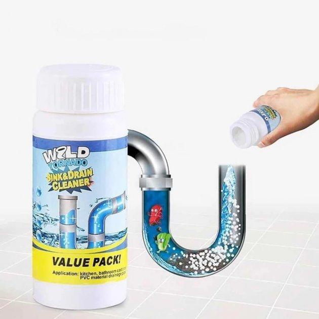 Засіб для чищення труб і раковин - потужний очисник миття та зливу Wild Tornado Sink Drain Cleaner, фото 1