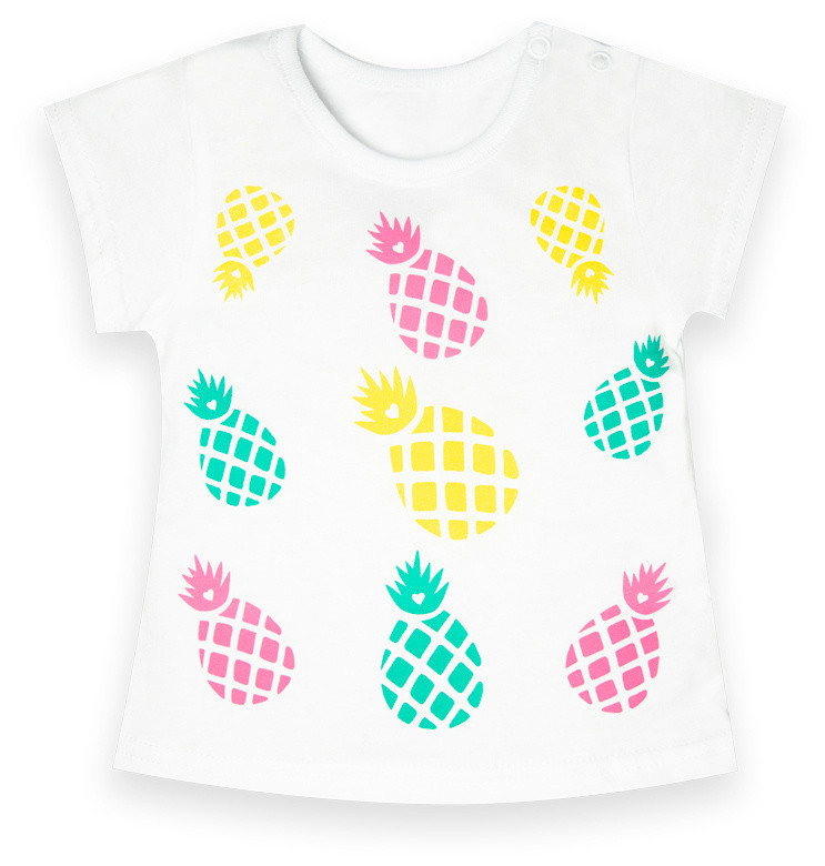 Дитяча бавовняна футболка GABBI для дівчаток FT-22/1 Fruits біла р.68 (13127)