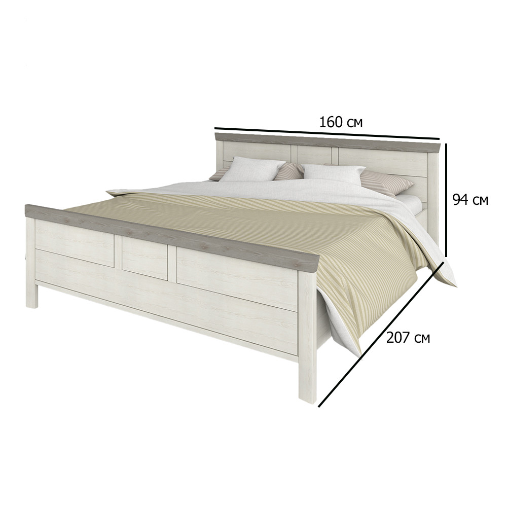 Каркас двуспальной кровати с ламелями Сокме Орегон 160х200 см пиано ...