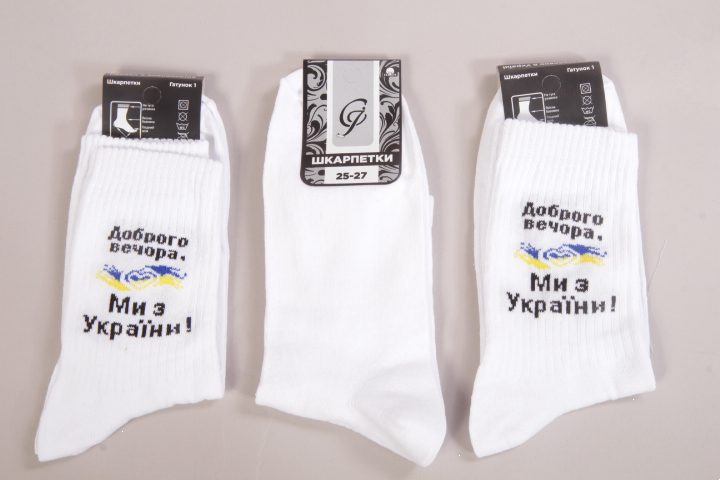 Шкарпетки Доброго Вечора ми з Украіни 2402 27-29, Білий