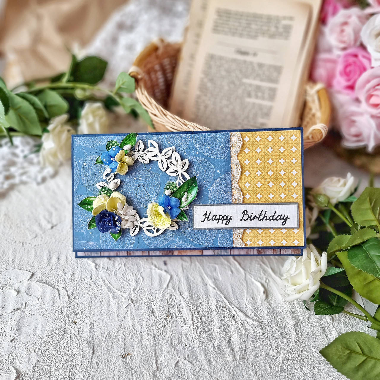 Подарунковий конверт для грошей happy birthday, фото 1