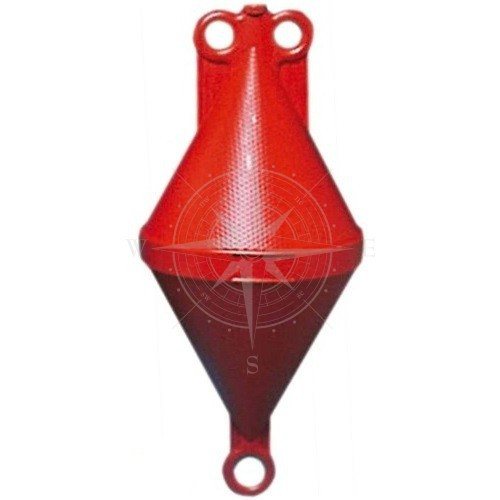 Буй порожнистий у вигляді подвійного конуса 9 літрів Osculati поліетиленовий оранжевий розміри 27x60 см, фото 1