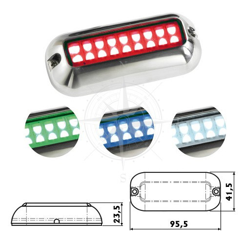 Світильник LED RGBW судновий для човна і катера накладний підводний 12 В 12 Вт нержавіюча сталь Osculati