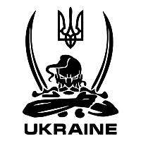 Украина Наклейка черная на автомобиль 19х14 см