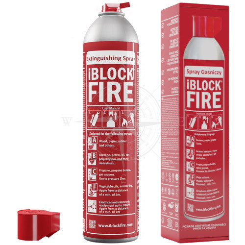 Спрей вогнегасник iBlockFire судновий 600 мл багаторазовий екологічний для човна і катера PartGroup, фото 1