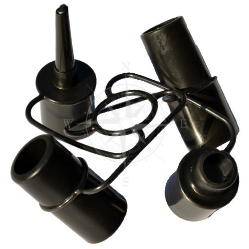 Адаптери насоса комплект арт. 24.03 Borika для надувних виробів 3 адаптери 16/20/24 мм голчастий тип з фіксатором чорний, фото 1